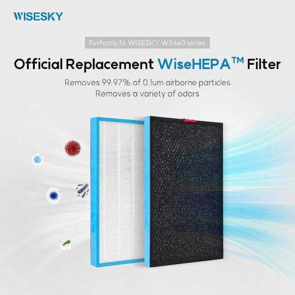 WiseHEPA Carbon Replacement Filter Compatible with WS460A Air Purifier 1 Pk - Picture 4 of 13